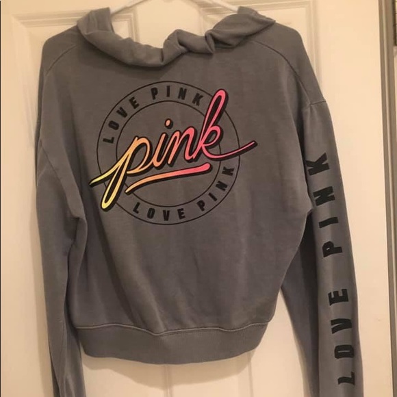 Pink Cropped Zip-Up - Picture 2 of 2